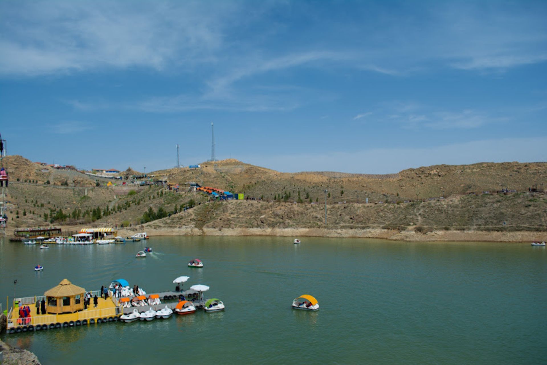 Lake and sailing in the Recreation Area of Chaldera 