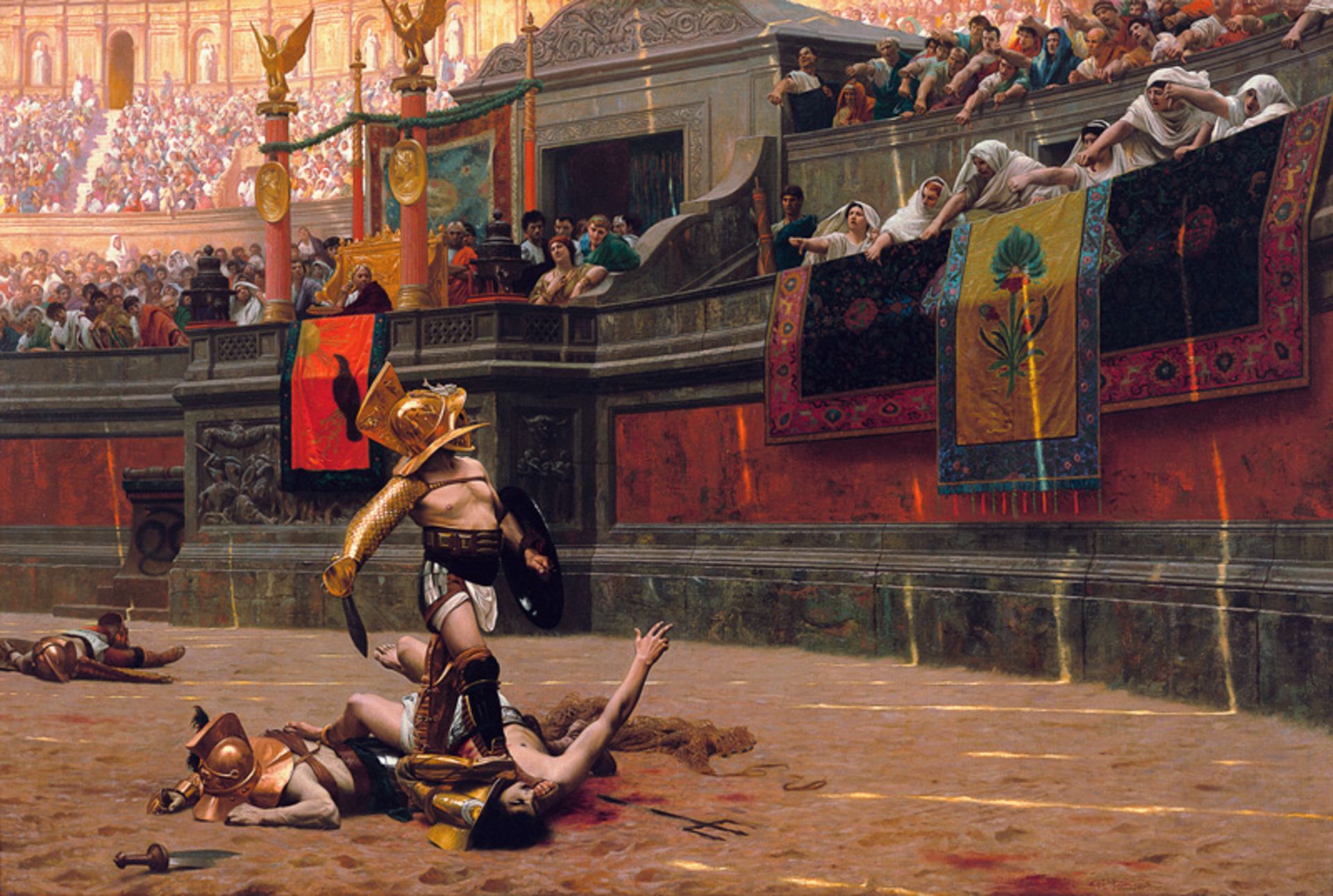 Painting of Gladiator Battle in Classeum