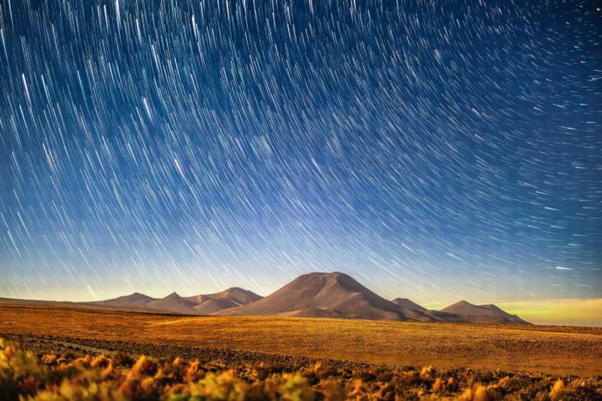 Night sky full of star in the desert of Atacama