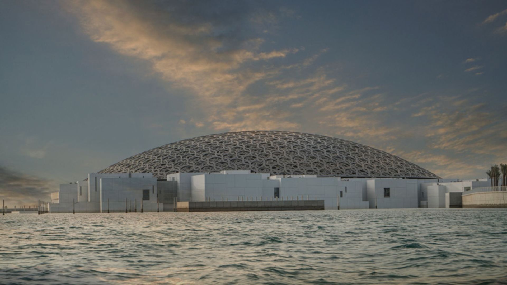 Louvre Museum of Abu Dhabi on the sea