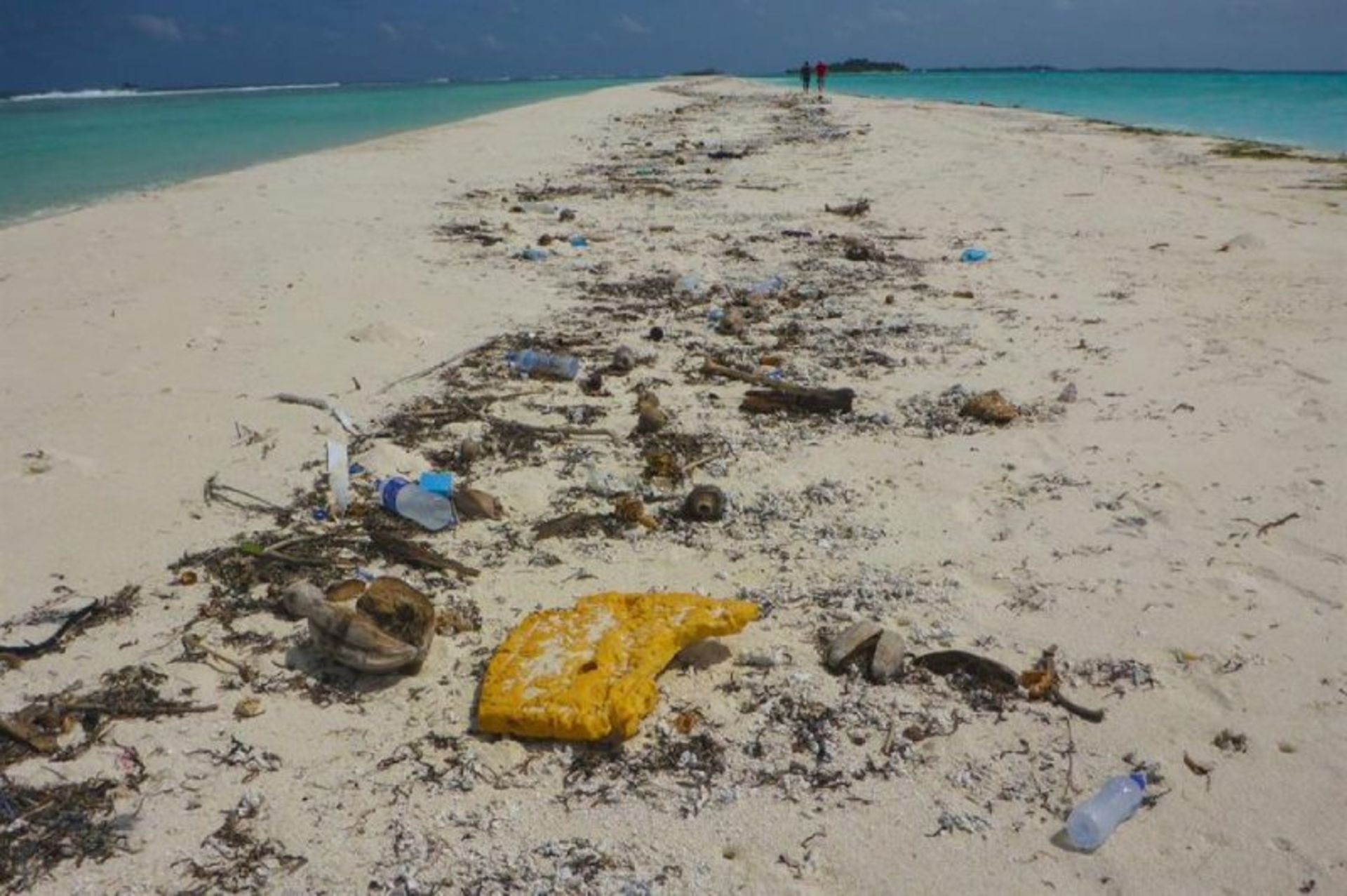 Garbage on the sands on the Maldives Beach