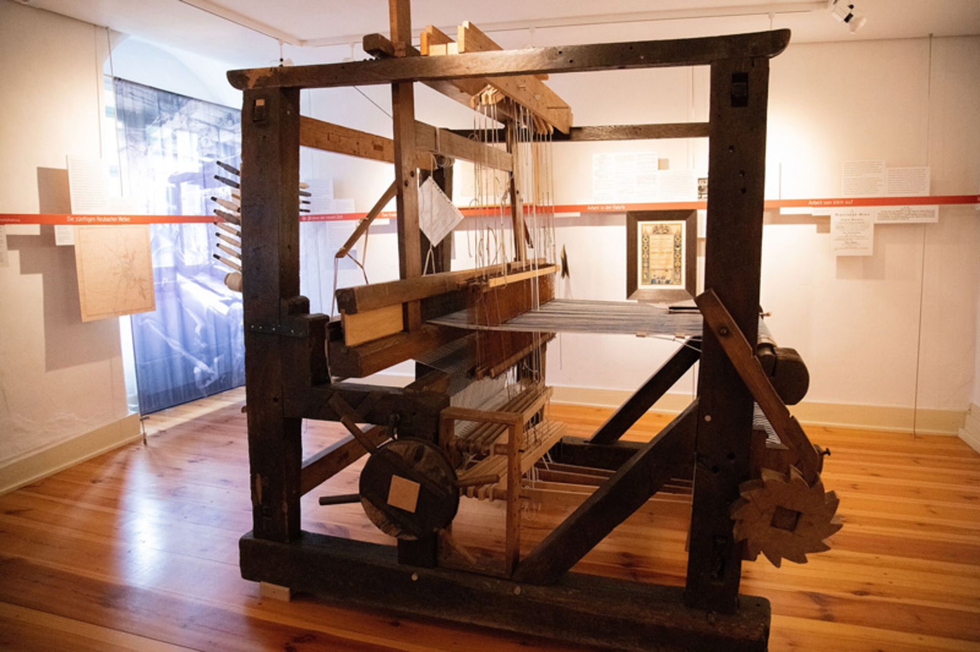 Wood knitting wheel in the museum