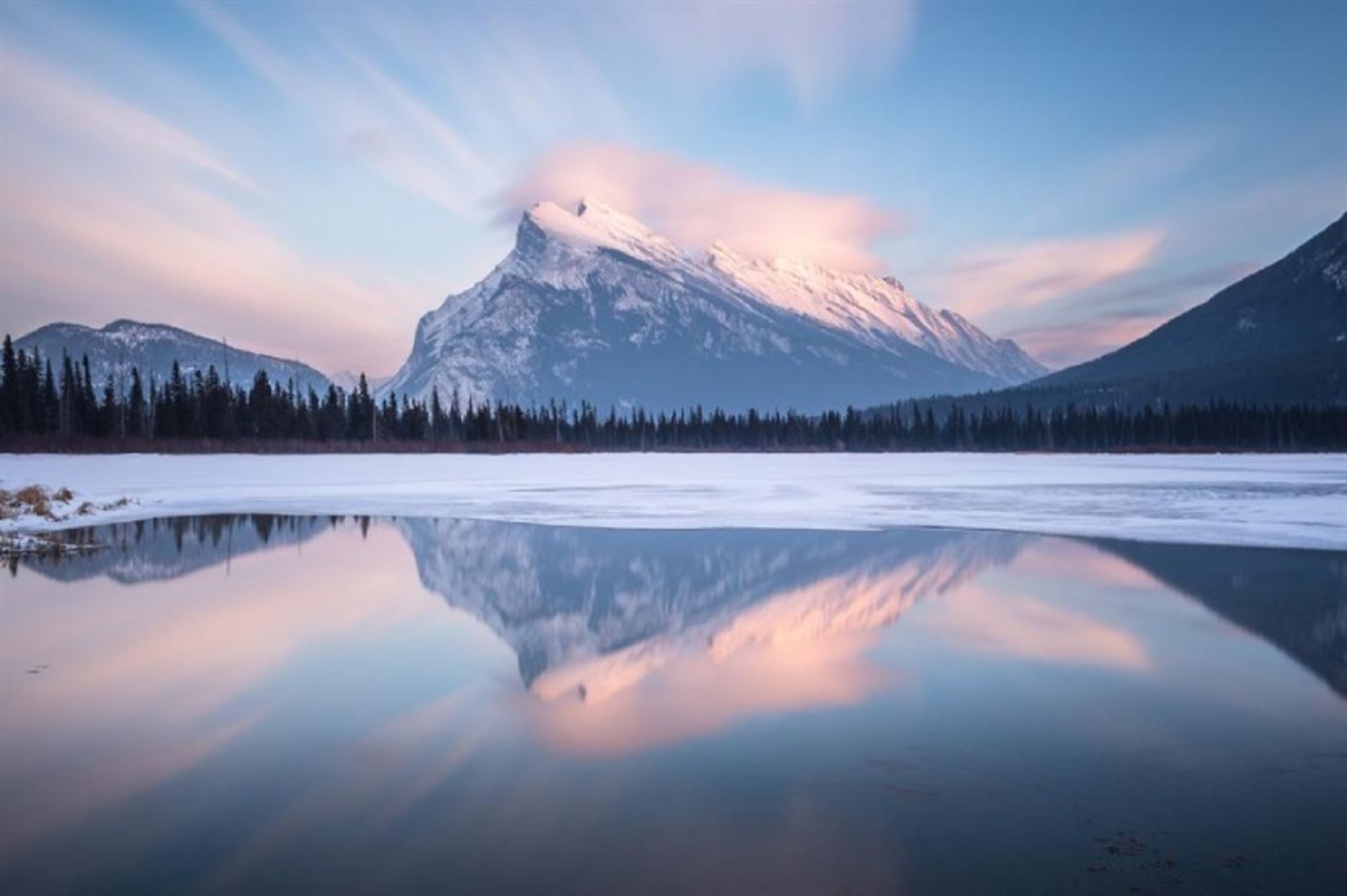The reflection of nature in Lake Vermilion Alberta