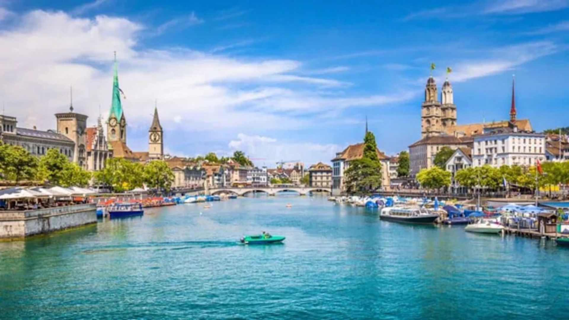 River flow in the city of Zurich, Switzerland