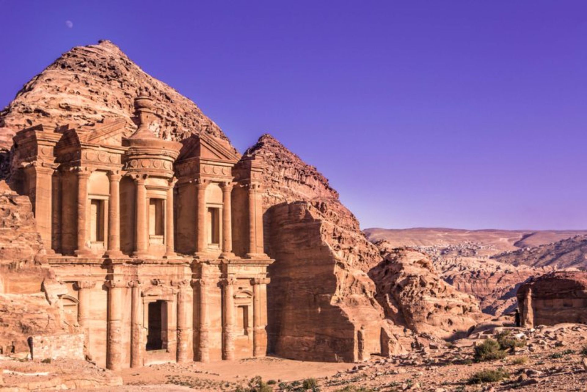 Petra's archaeological artifacts on sunny day