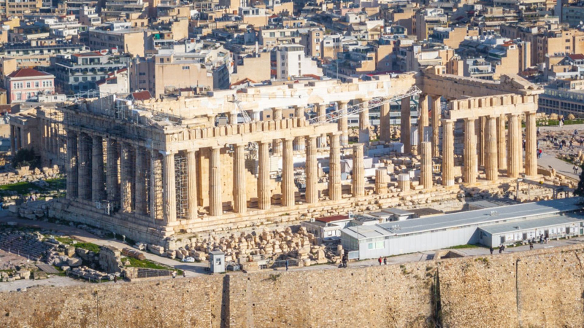 Aerial image of the Parthenon Temple in Acropolis
