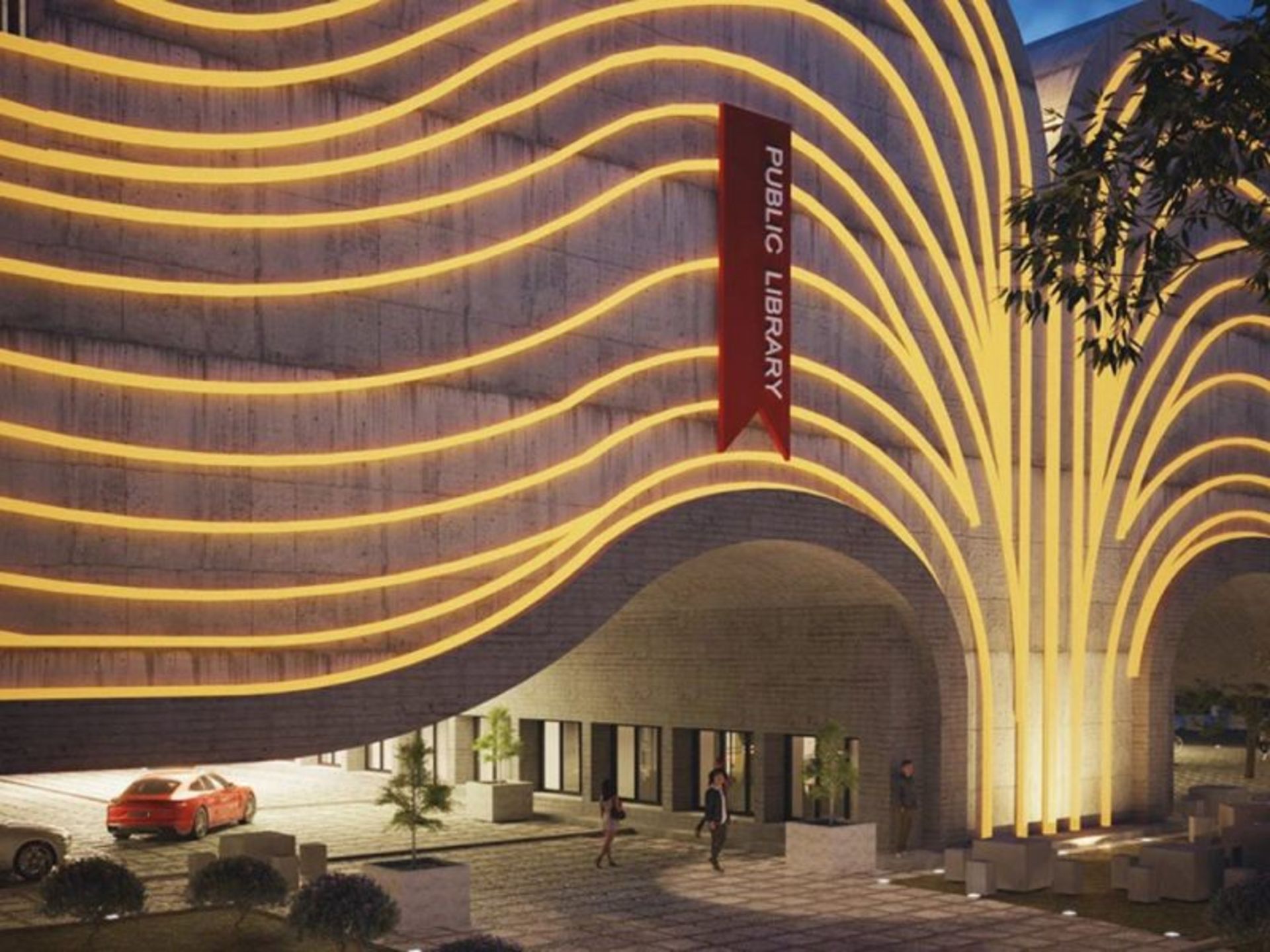 The entrance to the open book library