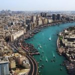 Buildings and river Dubai in Dirah