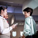 Talking the airplane with the passenger