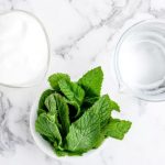 Sugar, vinegar and mint for making syrup