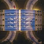 Aerial image of the open book library