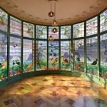 Colored and painted windows Casa Leo Morra in Spain