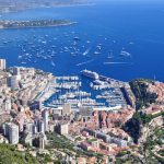 Aerial photo of the city of Monaco by the sea