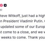 Trump: Putin's and Witcaf's meeting was very constructive