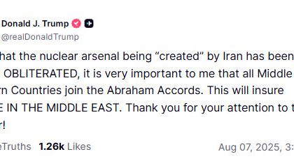 Trump's soda to normalize relations all Middle East countries with Israel