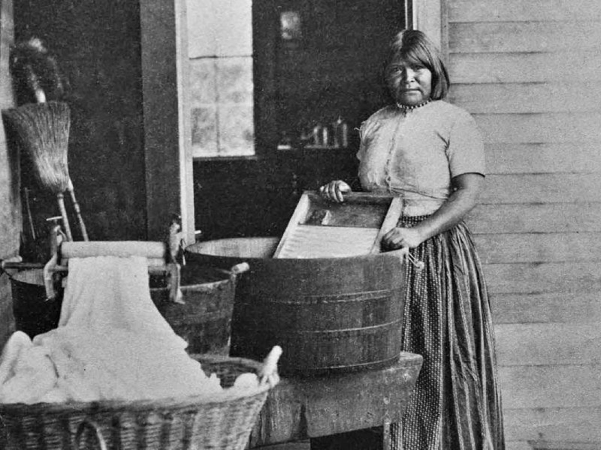Old image of a woman in California