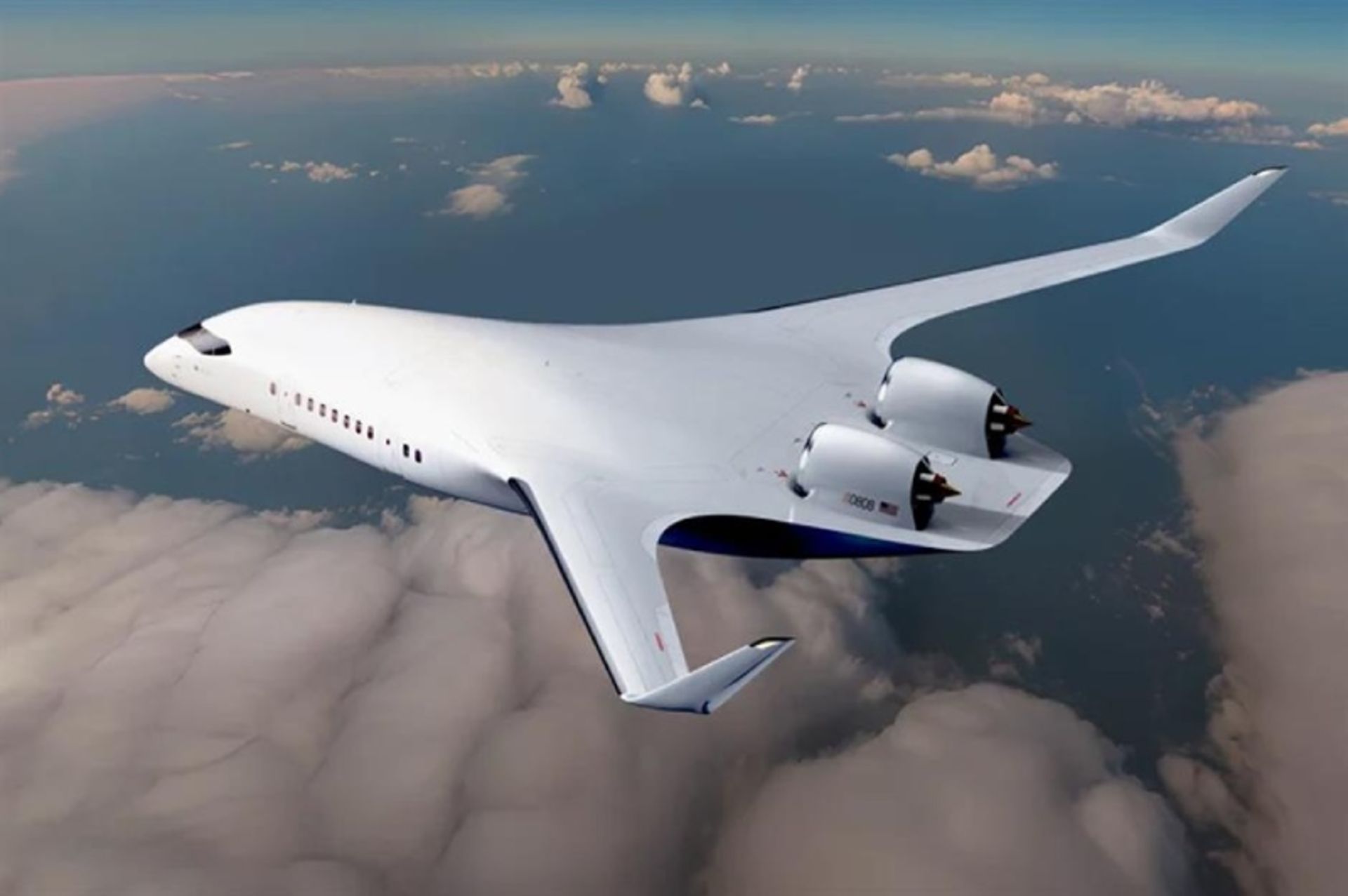 Aircraft with a single wings in the sky