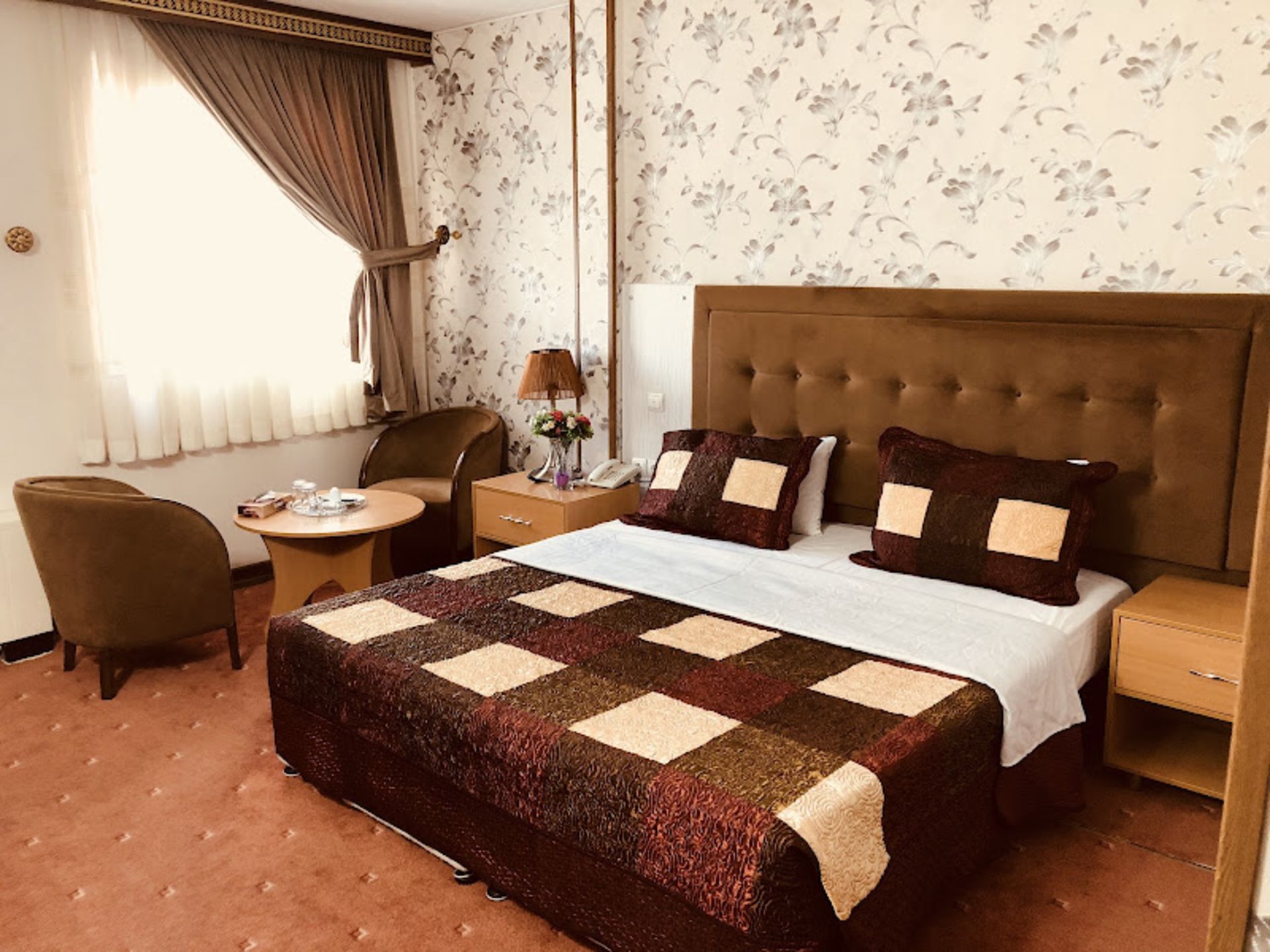 Double bed in Iran Hotel Room