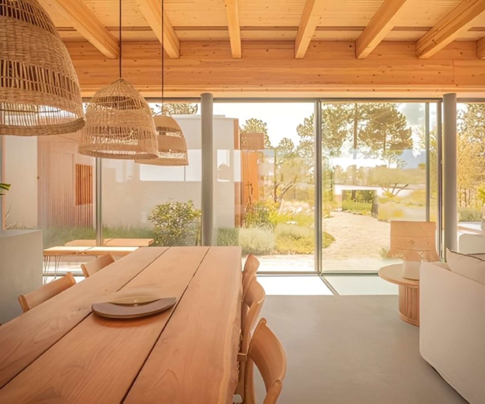 The interior of the CR house of wood