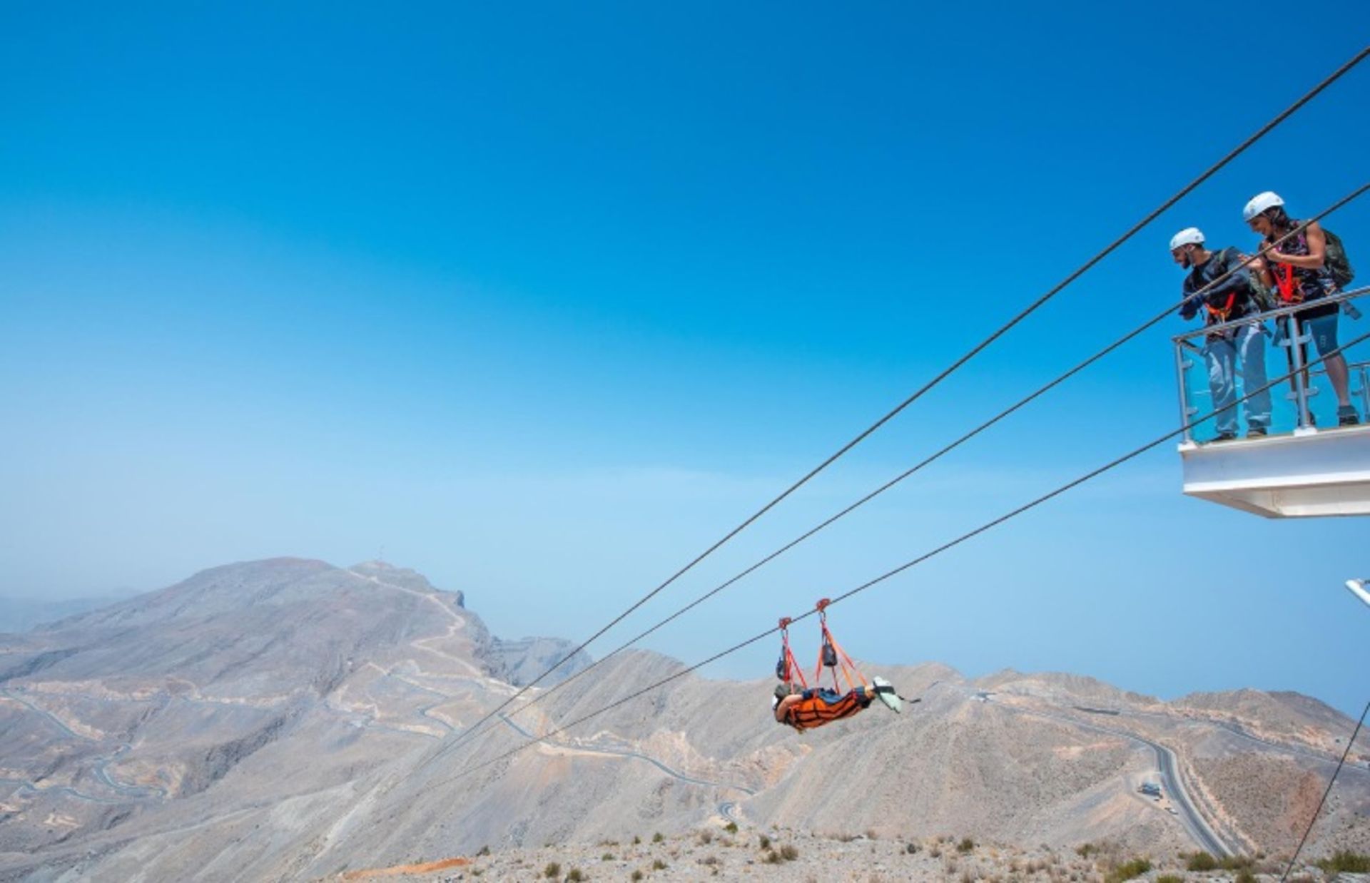 Freddie on the Zip Line Line Line of the UAE