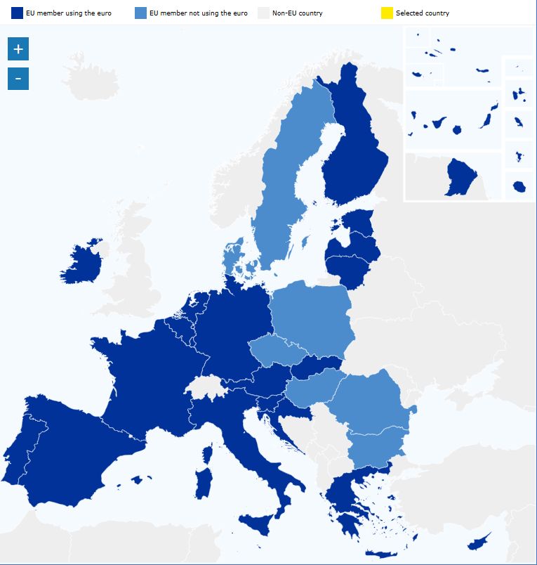 ۲ No powerful Countries that use the euro monetary system