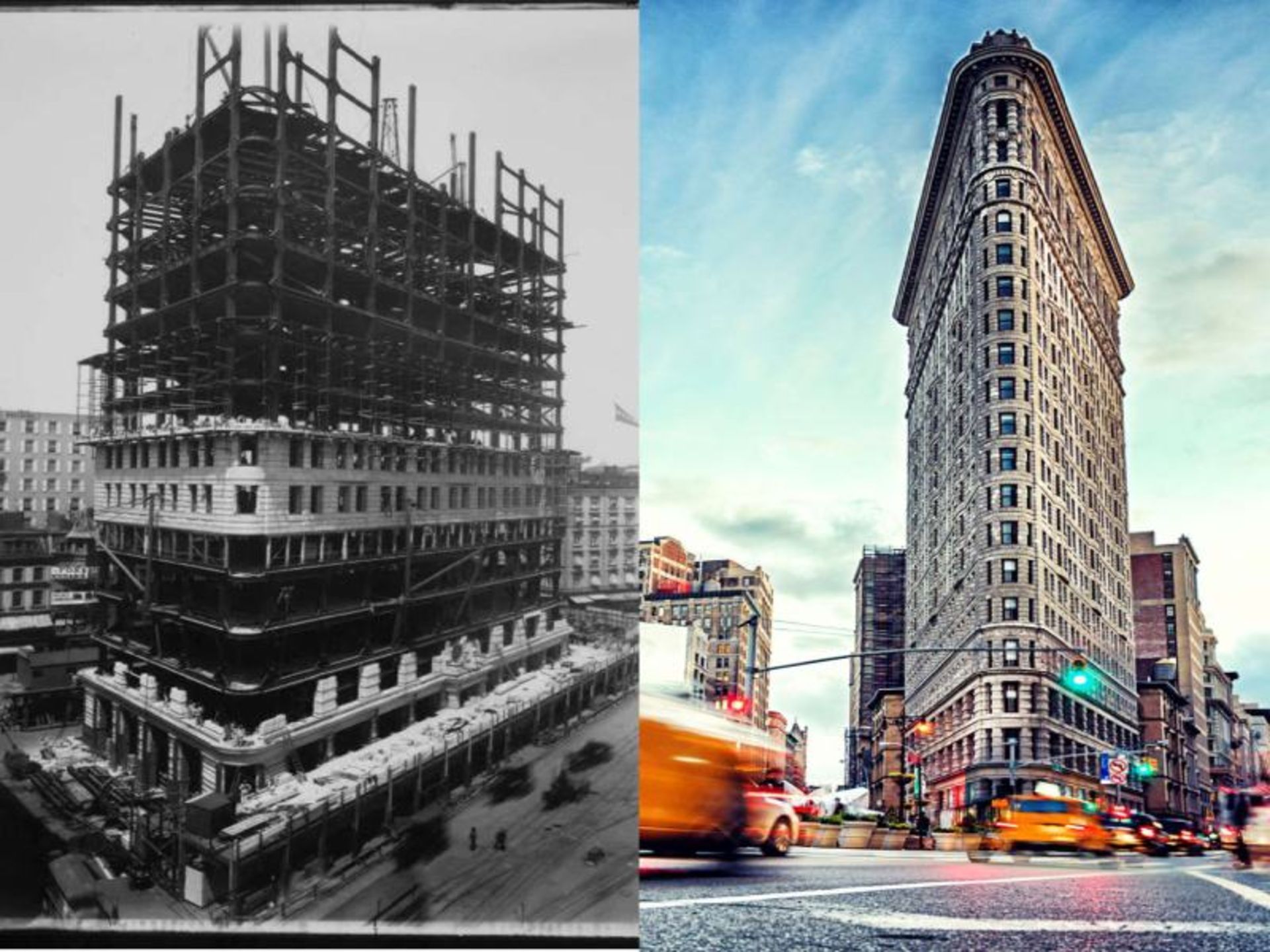 Felt Areni building in construction process and after completion