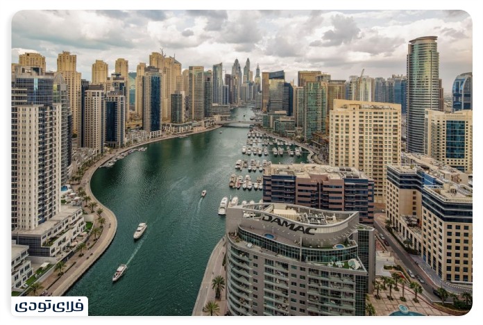 Marina area in the city of Dubai