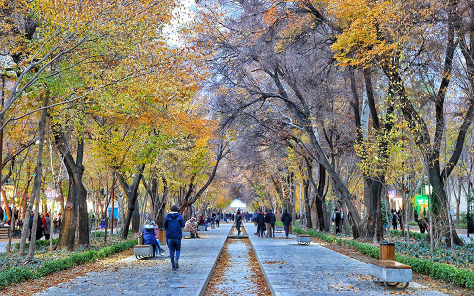 Chahar Bagh Abbasi Street in the fall
