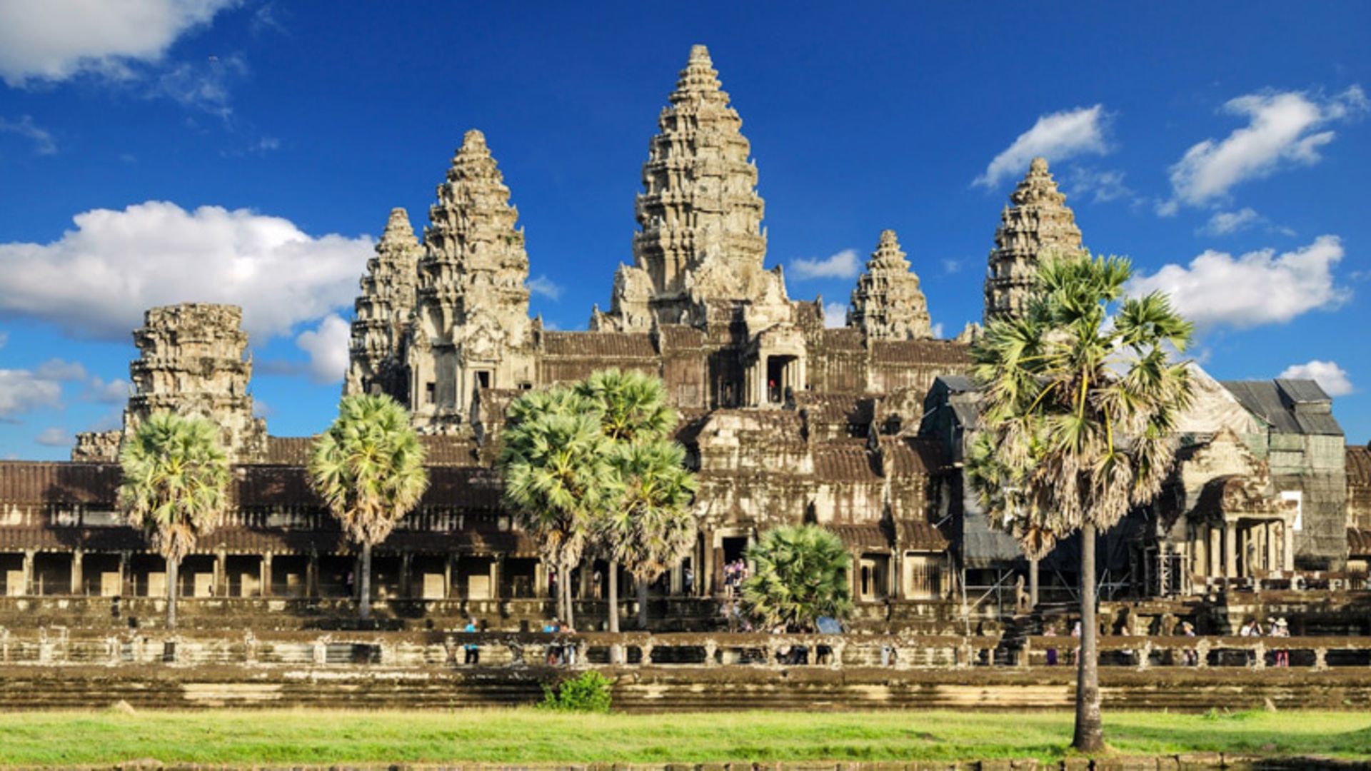 Angkor Wat's complex cone towers and architecture