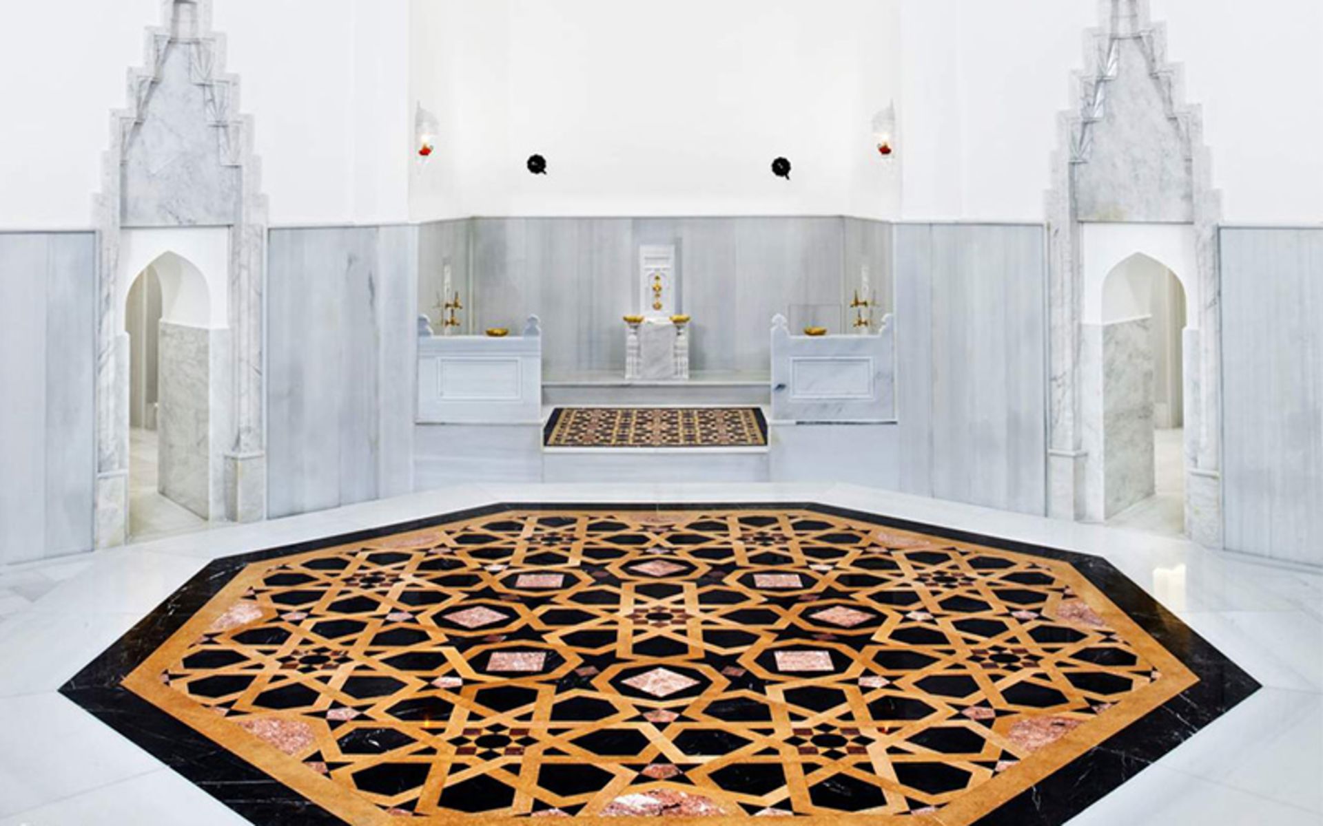 The interior of the Khorram Sultan bath of marble