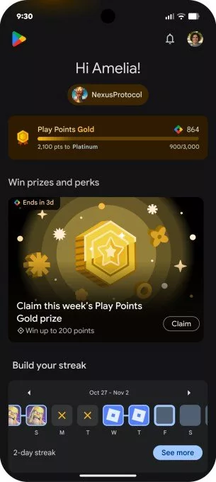 New tab You on Google PlayStore