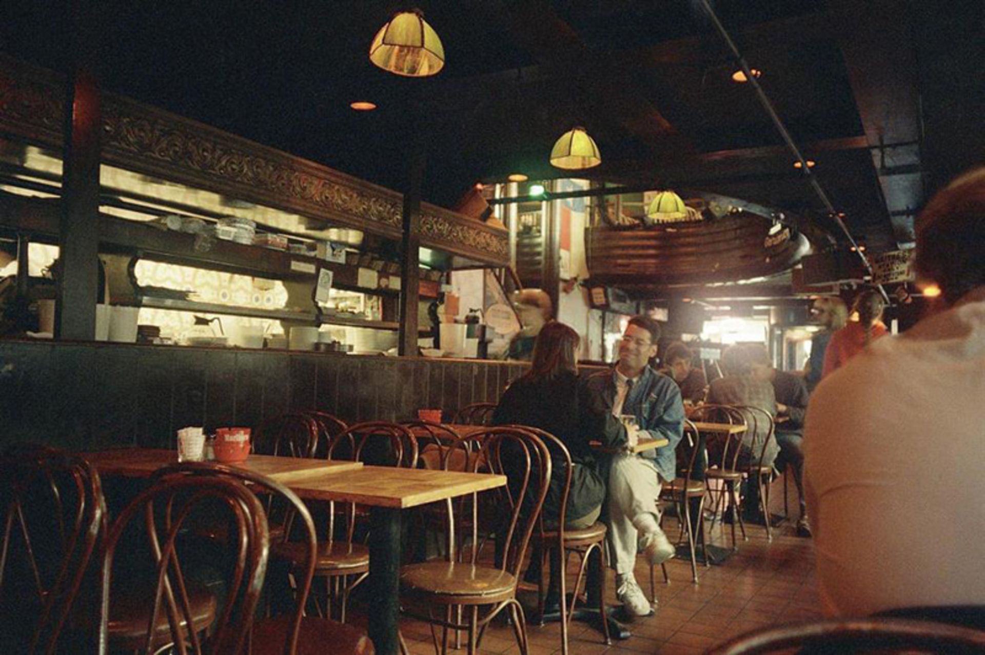 People in Café Lon Star, New York at night