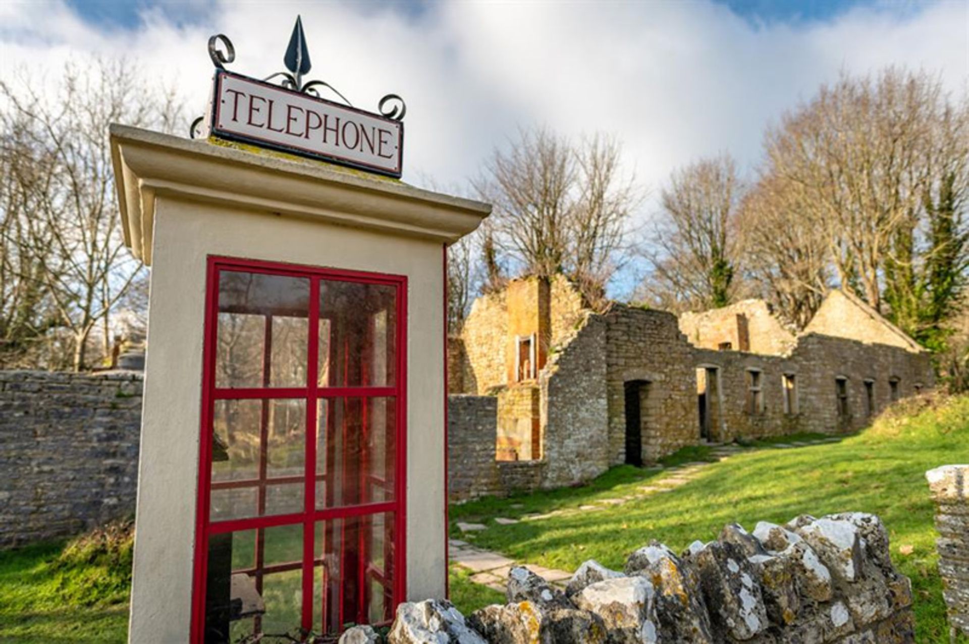 Telephone booth in the city of Tinham in the UK