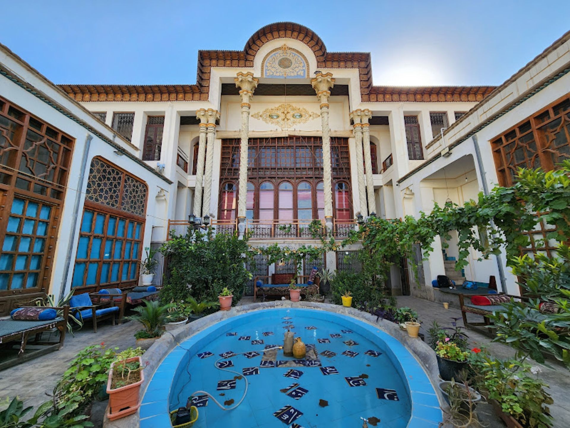 Yard of Khan's traditional residence in Tehran