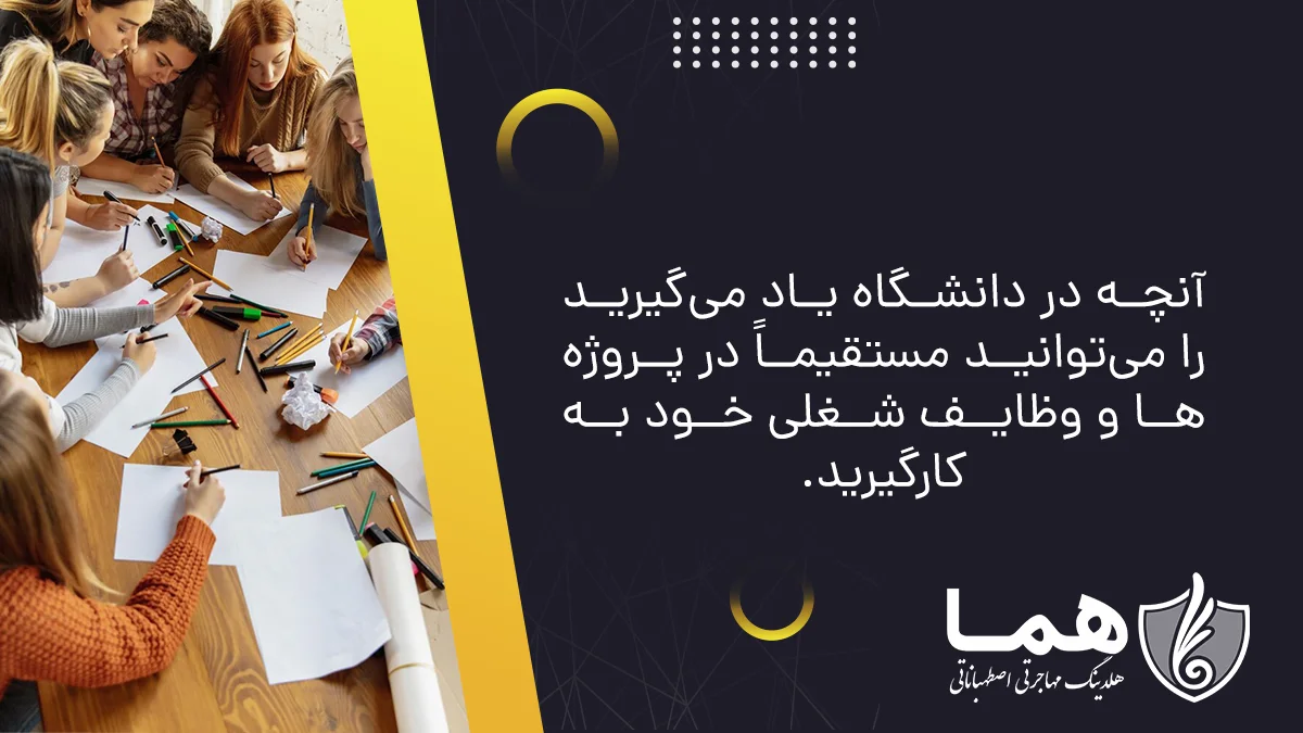 You can use what you learn at the university directly in your projects and jobs