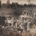 Old image of mine workers in California