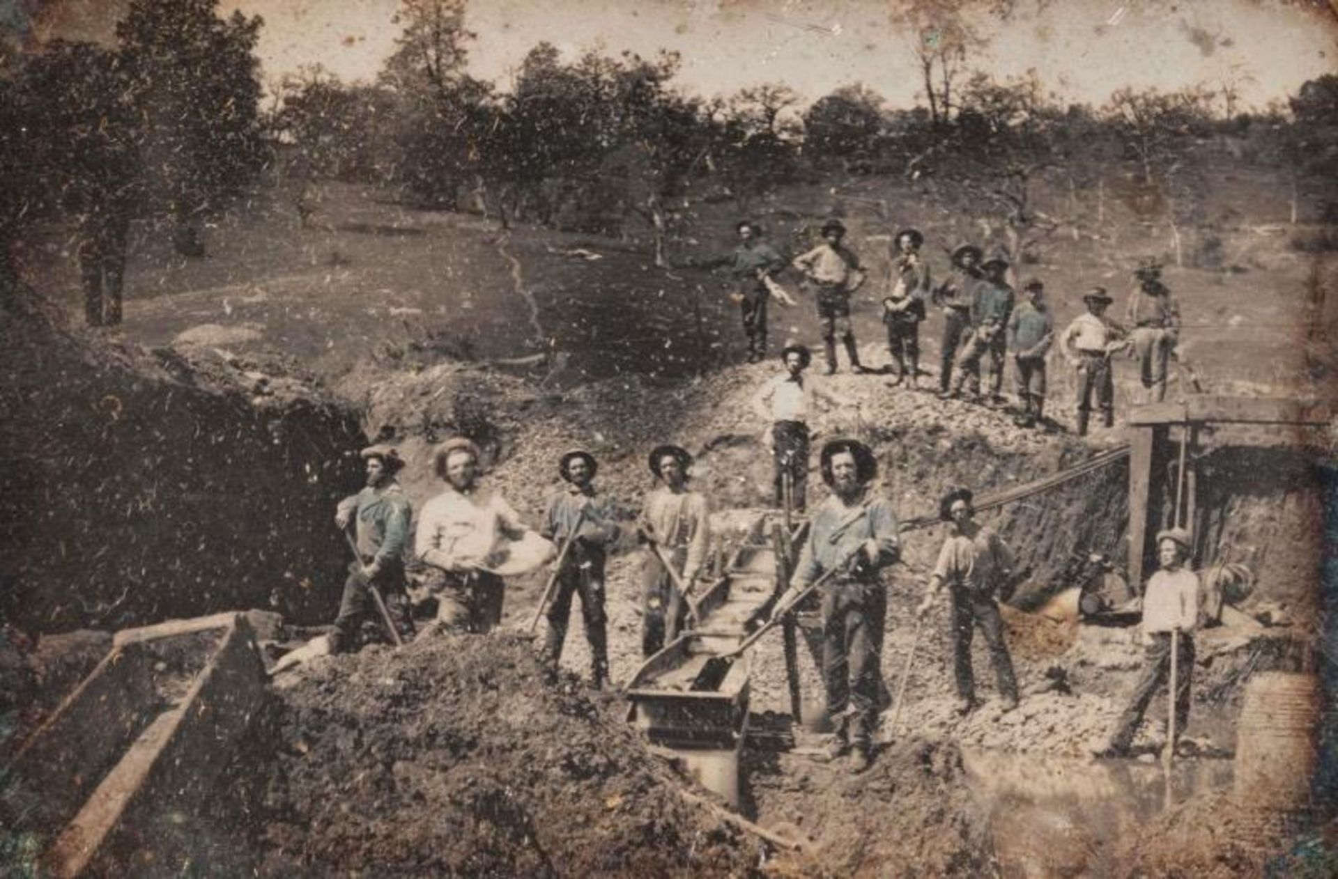 Old image of mine workers in California