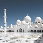 Marble courtyard of Sheikh Zayed Abu Dhabi Mosque
