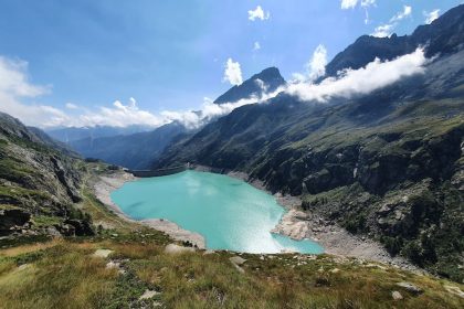 Lake between the mountains of Gran Paradisu Italy National Park