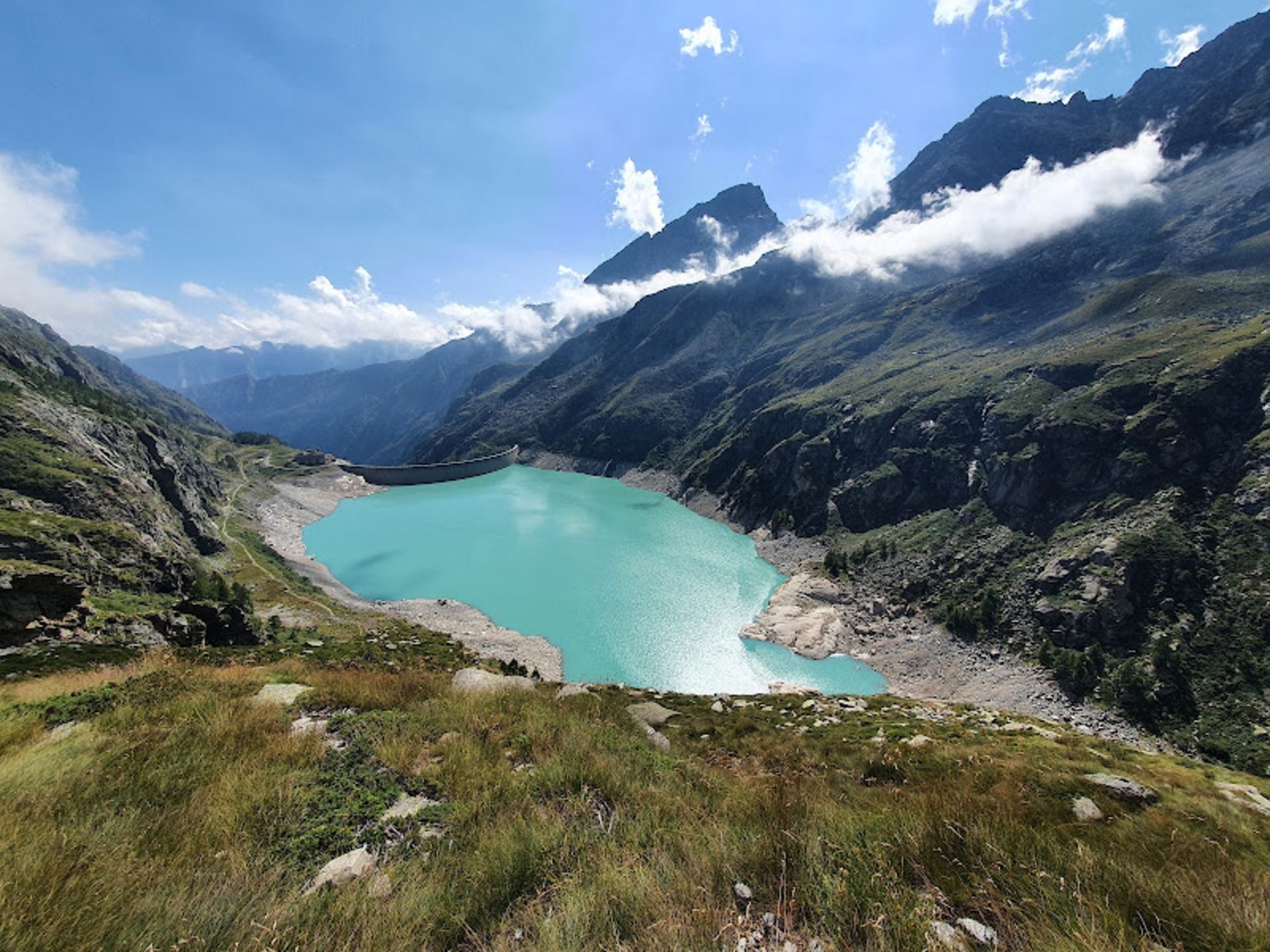 Lake between the mountains of Gran Paradisu Italy National Park