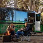 Nature couple with caravan Light Ship