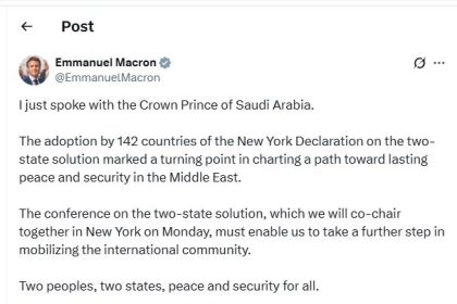 Macron's consultations with the Saudi Crown Prince
