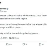 The British Prime Minister's reaction to the Zionist attack on Doha