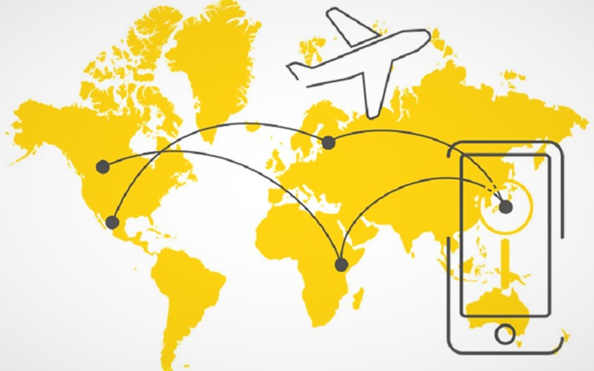 World map in using the first mobile roaming