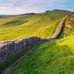 Wall of Hadrian and the surrounding nature on sunny day