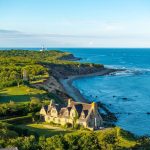 Landscape of the Montawak stone mansion in the coastline of the Atlantic Ocean