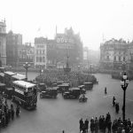 Black and white photo of field in London