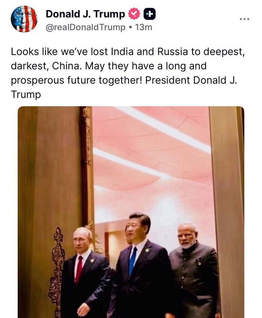 Trump: We lost India and Russia to China