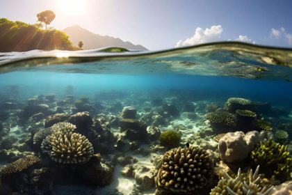 Marine creatures under the ocean bed