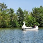 White pedal boat on Lake Gisum